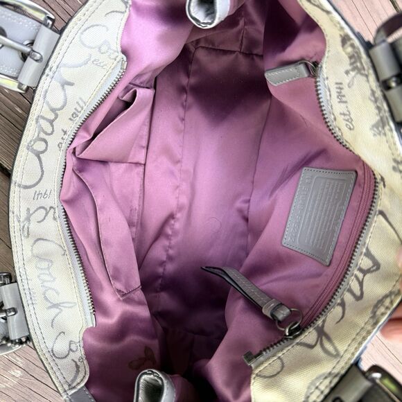 Coach Horse & Carriage Purse Shoulder Bag Gray Hobo - Picture 13 of 15